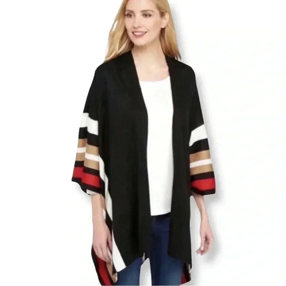 The Limited | Plus Size Open Front Waterfall Cardigan Poncho Plus Size 0X 1X - Picture 5 of 5